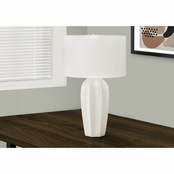 Monarch Specialties Lighting, 27 in.H, Table Lamp, Cream Ceramic, Ivory / Cream Shade, Modern I 9731